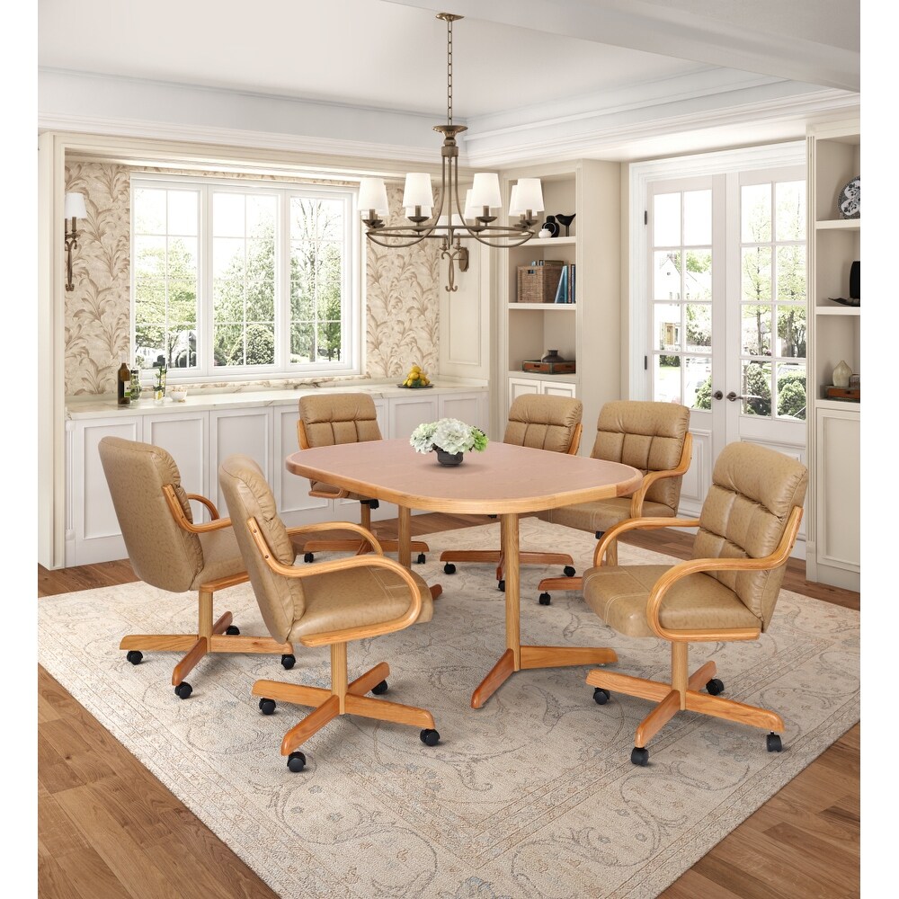 Kitchen table with shop rolling chairs set